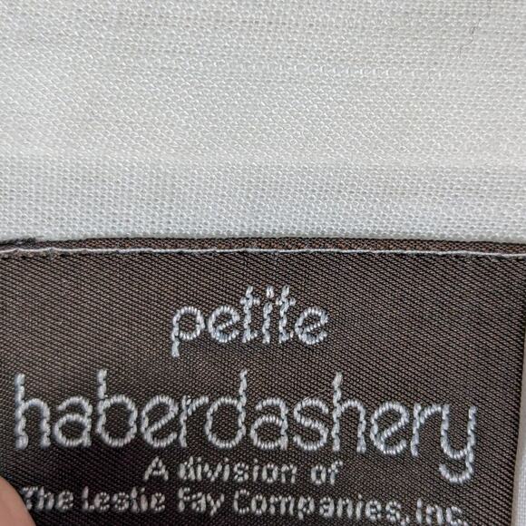 Petite Haberdashery 6P White Rayon Midi Skirt Pockets Elastic Waist Vintage - Picture 4 of 5